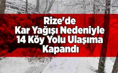 Rize'de Kar Yağışı Nedeniyle 14 Köy Yolu Ulaşıma Kapandı